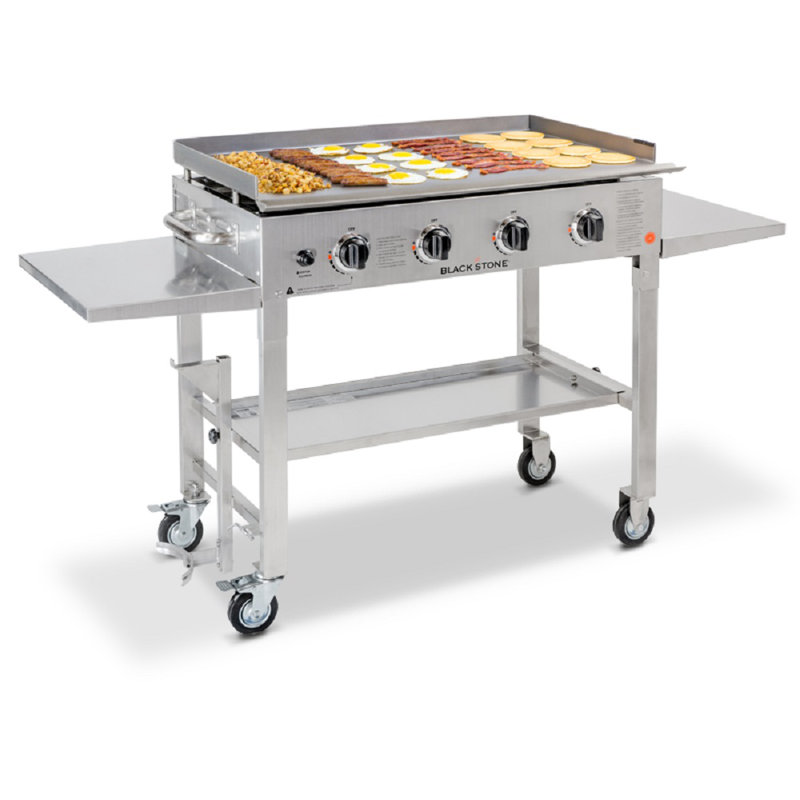 Blackstone 4Burner Flat Top Propane Gas Grill with Side Shelves